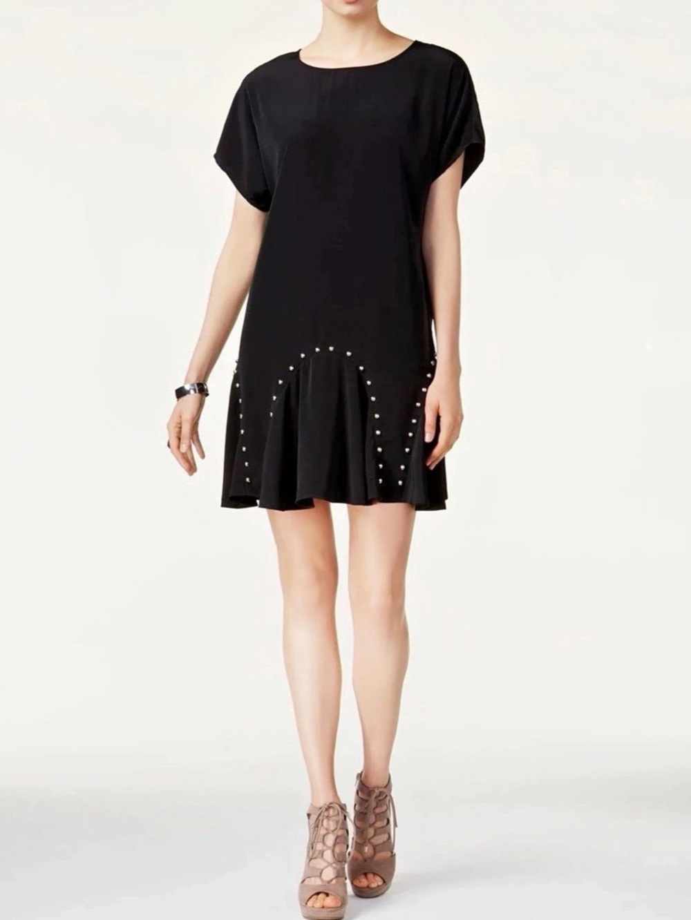 Bar III Black Studded Mini Dress NWOT